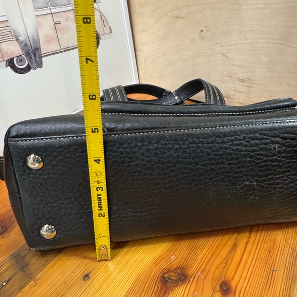 Coach Black Leather Satchel with Contrast Stitching - Picture 15 of 16